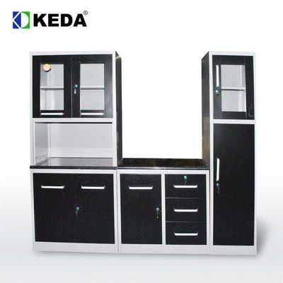 89 quilogramas de armários de cozinha pretos altos de 192cm