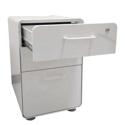 Borda redonda 0.7mm grossos de aço armário de arquivo móvel de 3 gavetas