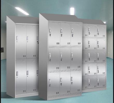 9 armário de banheiro de aço inoxidável do cacifo de armazenamento SS201 das portas de compartimentos SS