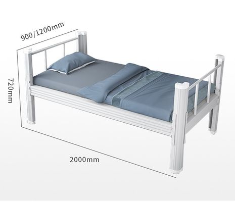Cama de aço resistente personalizada da cama individual do metal da mobília H720mm da casa única