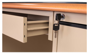 Bata para baixo a mesa da tabela do escritório da estrutura com o Desktop de madeira de 25mm