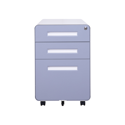Armário de armazenamento móvel do arquivo do suporte da gaveta redonda do aço 3 da borda com rodas