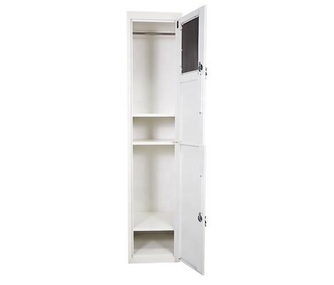 Vertical do armário do cacifo do metal de 2 portas que está com gancho