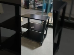 Cremalheira de aço do metal de 3 camadas com as prateleiras ajustáveis de rolamento do armazenamento das rodas