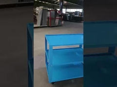 Cremalheira de aço do metal de 3 camadas com as prateleiras ajustáveis de rolamento do armazenamento das rodas